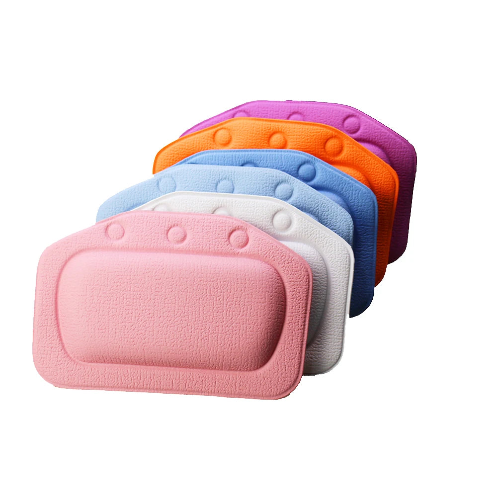 1Pcs 6 Colour 130G SPA Soft Bath Pillow for Comfortable Neck Bathtub Cushion Eco-Friendly Bathroom Headrest Suction Cup