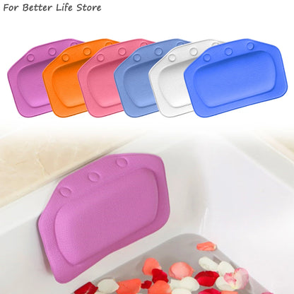 1Pcs 6 Colour 130G SPA Soft Bath Pillow for Comfortable Neck Bathtub Cushion Eco-Friendly Bathroom Headrest Suction Cup